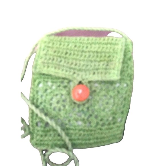 Crochet Small Light Green Small Green Crossover Bag/Purse Travel/Vacation Purse - Picture 1 of 8